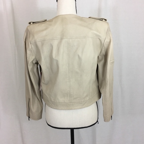 Alice + Olivia Taupe Leather Jacket - Picture 2 of 2